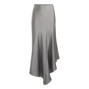 Anine Bing Bailey Silk Skirt In High Rise Silver